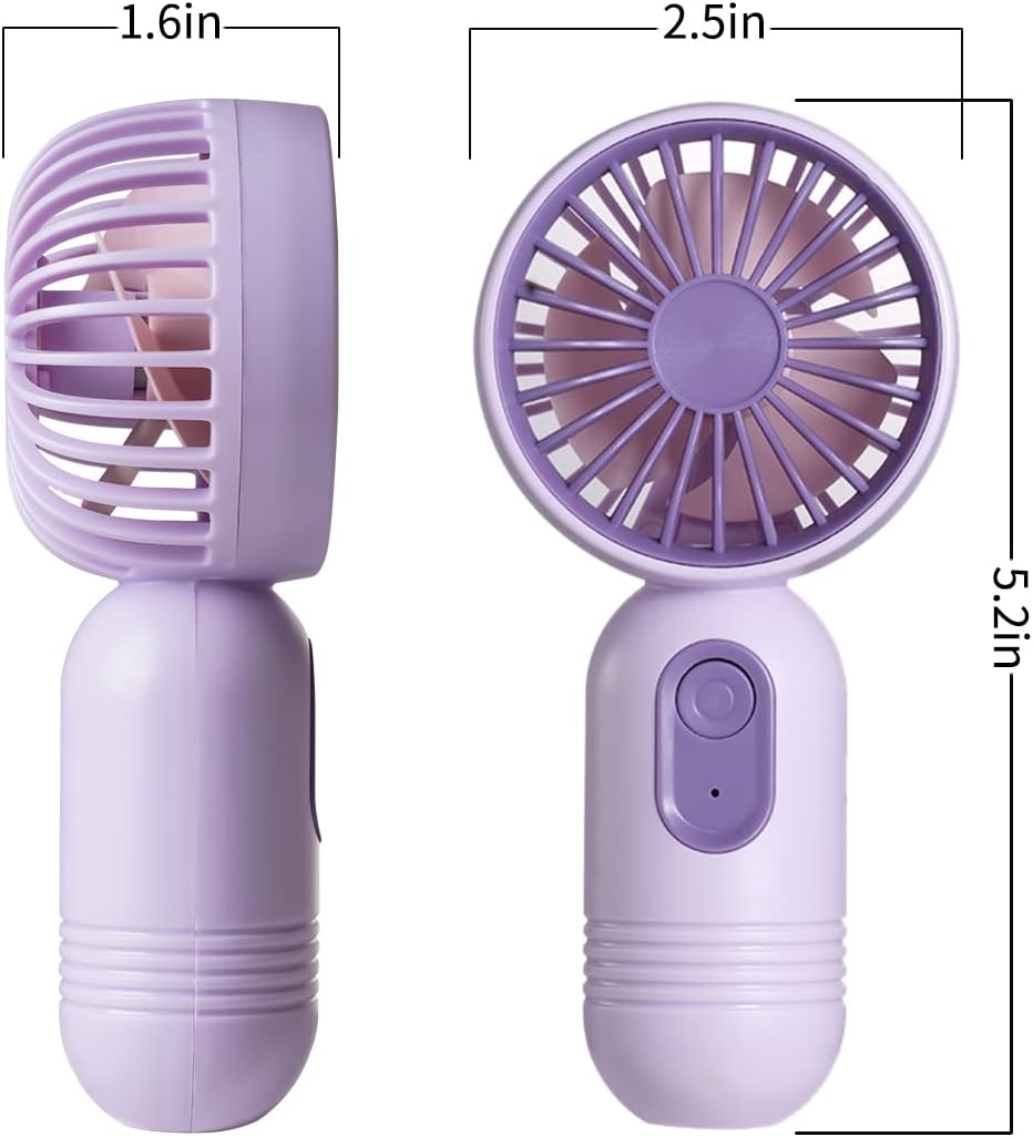 Mini Portable Fan 3 Pack, Cute Handheld Battery Operated Lightweight Small Personal Fan with 3 Speeds and USB Rechargeable Eyelash Fans for Women Men Office Outdoor Travel Camping