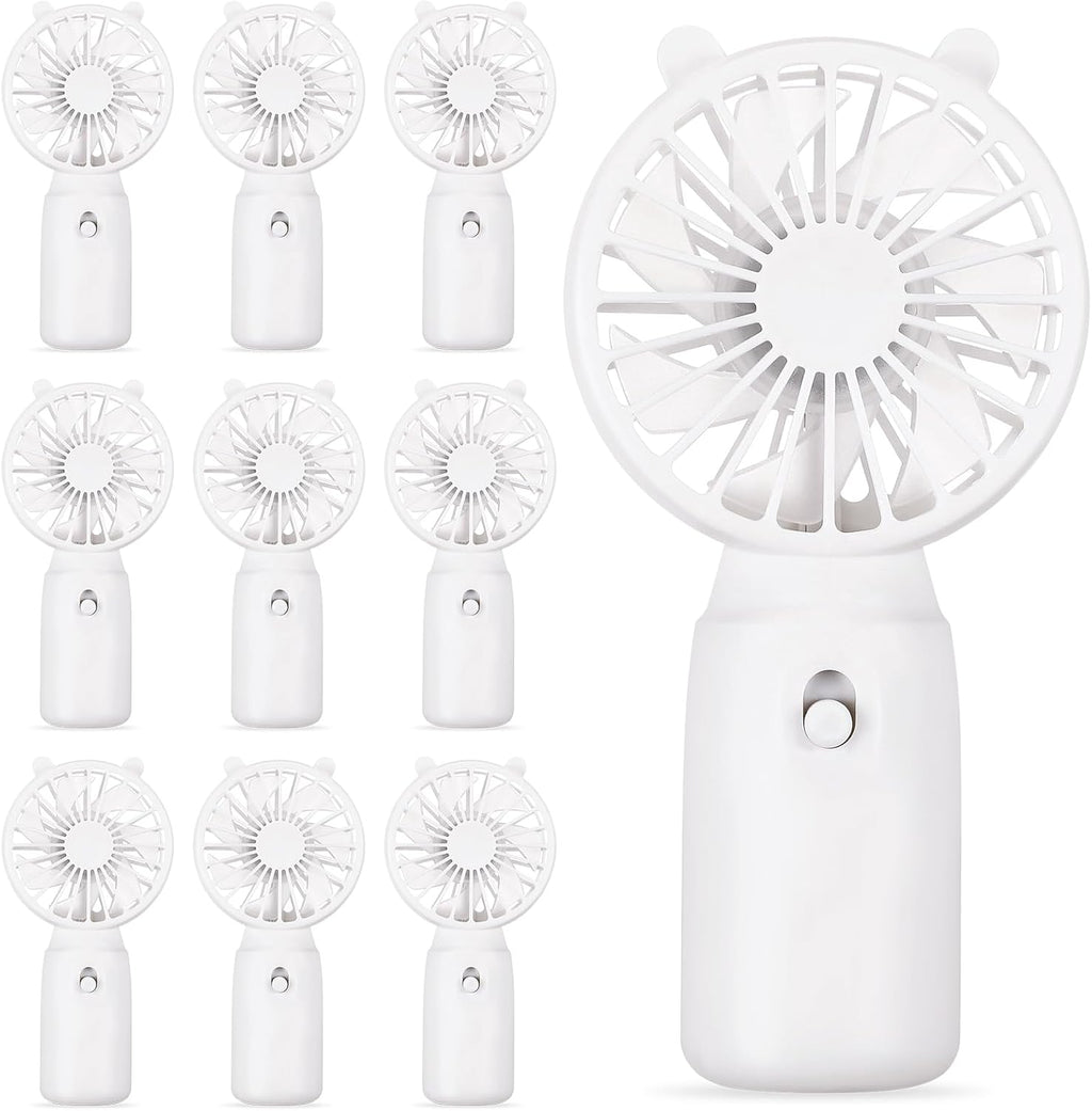 10 Pcs Battery Wedding Mini Handheld Fan Bulk Personal Portable Hand Held Small Handheld Fan for Wedding Party Bachelorette Party Favor (Cute)
