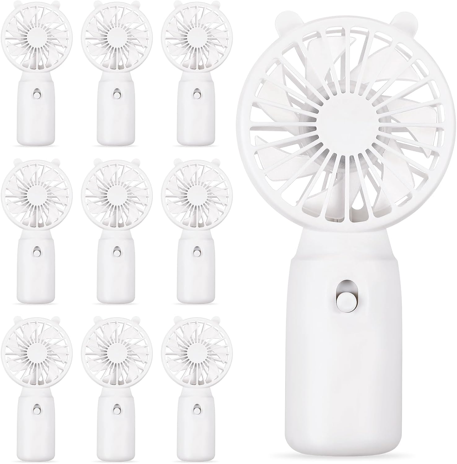 10 Pcs Battery Wedding Mini Handheld Fan Bulk Personal Portable Hand Held Small Handheld Fan for Wedding Party Bachelorette Party Favor (Cute)