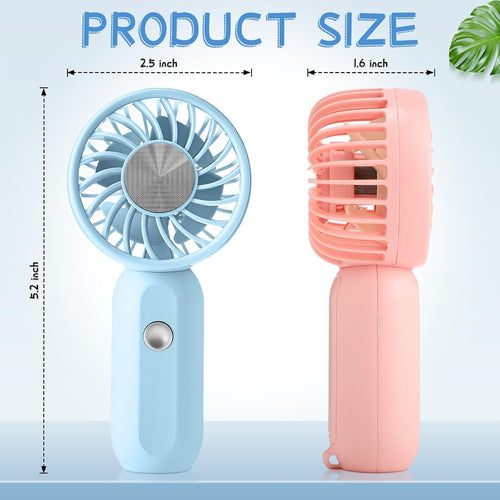 12 Pack Mini Portable Handheld Fan Bulk for Travel 3 Speeds, Rechargeable USB Battery Operated, Small Personal Eyelash Fans for Women Outdoor(Green Pink Blue White,Cute Style)