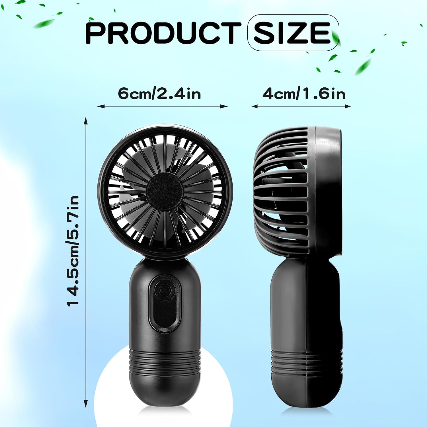 72 Pcs Mini Portable Fan Bulk Cute Handheld Lightweight Small Little Personal Hand Eyelash Fan 3 Speeds USB Rechargeable for Women Men Indoor Outdoor Makeup Travel (Black)