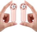 2 Pack Mini Fan Handheld, Portable Fan, 4-Speed Personal Small Fan, Cute Pocket Makeup Fan, Lash Fan, Rechargeable Operated Cooling Fan for Travel, Cruise Ship Essentials, Eyelash, Pink