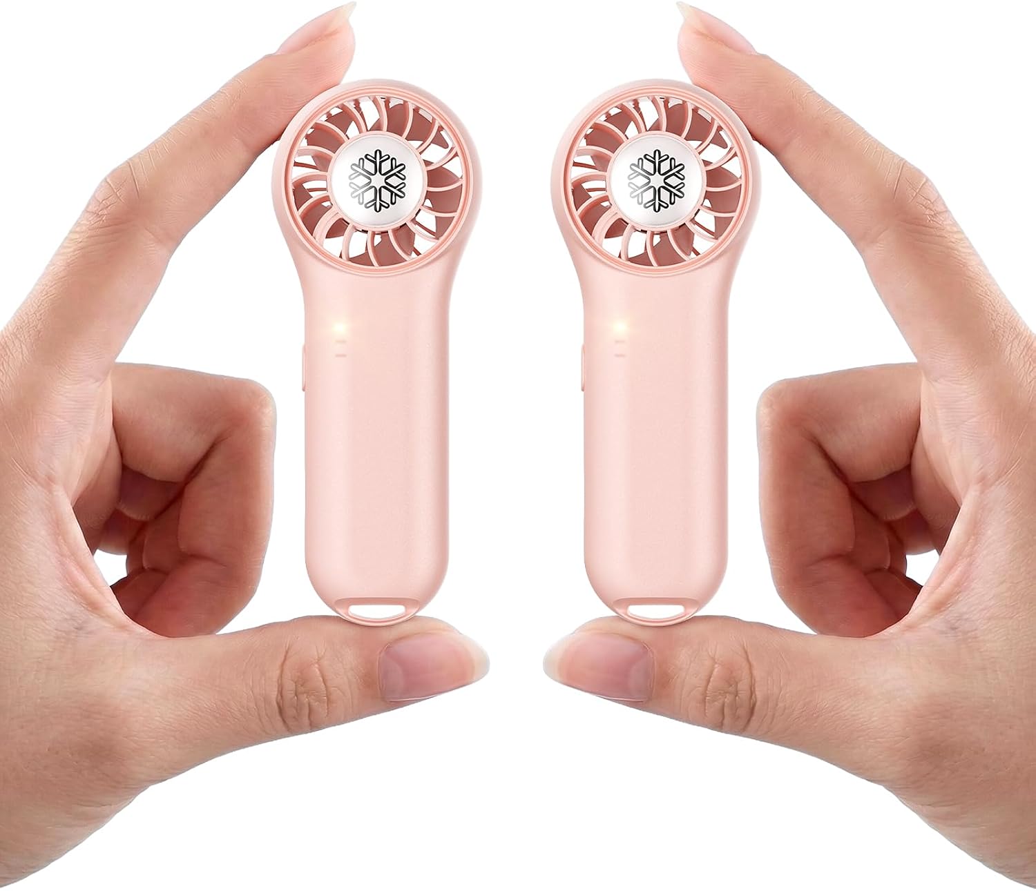2 Pack Mini Fan Handheld, Portable Fan, 4-Speed Personal Small Fan, Cute Pocket Makeup Fan, Lash Fan, Rechargeable Operated Cooling Fan for Travel, Cruise Ship Essentials, Eyelash, Pink