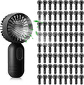 72 Pcs Mini Portable Fan Bulk Cute Handheld Lightweight Small Little Personal Hand Eyelash Fan 3 Speeds USB Rechargeable for Women Men Indoor Outdoor Makeup Travel (Black)