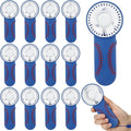 12 Pcs Mini Portable Baseball Fan Bulk Small Personal Handheld Fan with Lanyard for Team Gift Game Outdoor Sport Party Favors, Battery Not Include(Deep Blue)